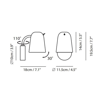 Dobi Wall Light - line drawing.