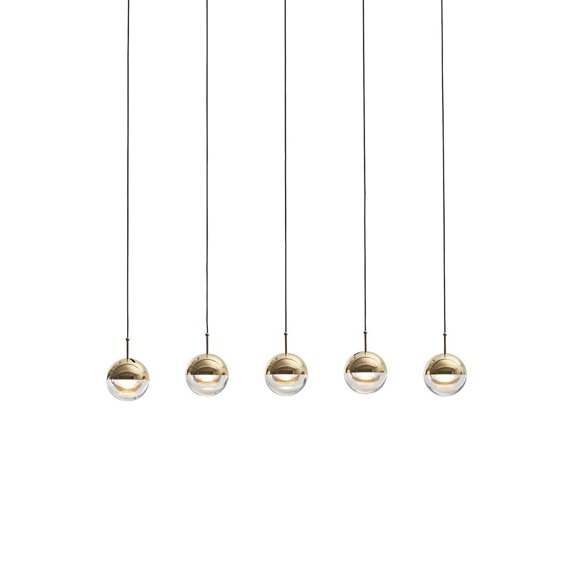 Dora LED Linear Pendant Light in Brass.