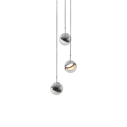 Dora LED Multi Light Pendant Light in Chrome (3-Light).