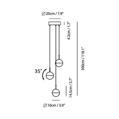 Dora LED Multi Light Pendant Light - line drawing.