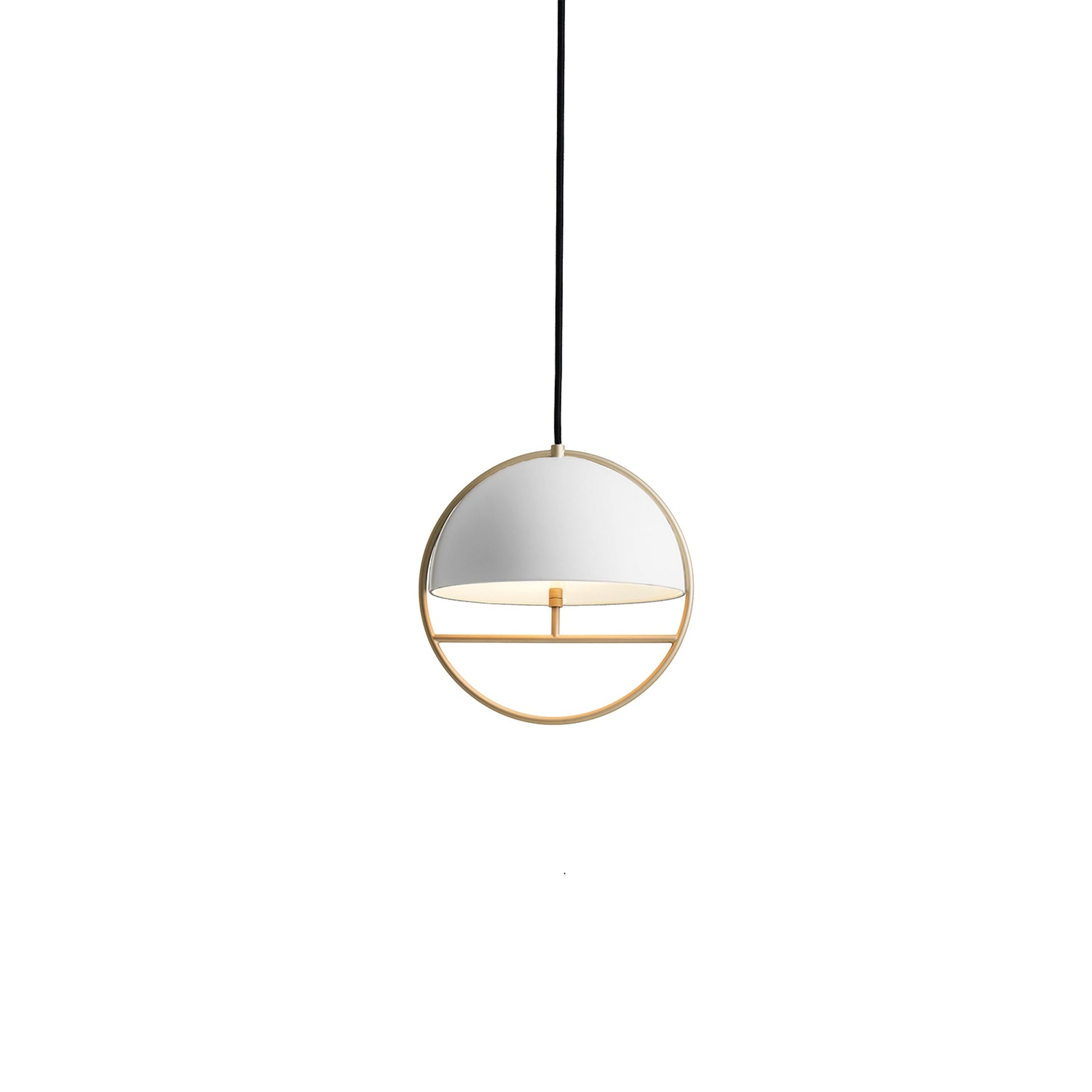 Huan Pendant Light in Matte White/Champagne Gold (Small).