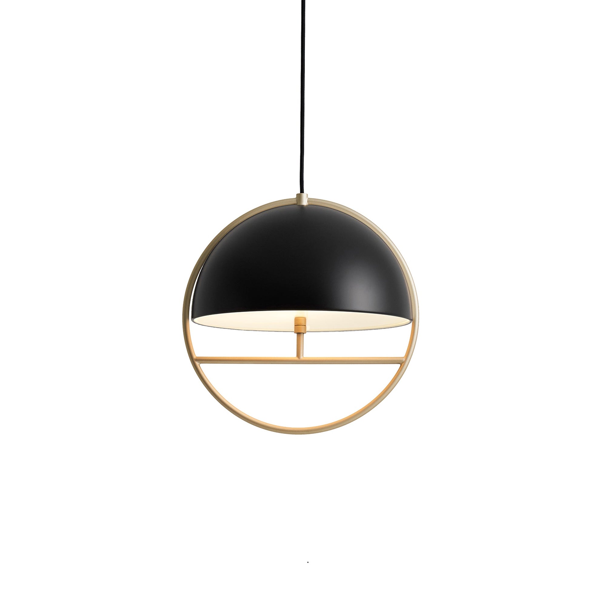 Huan Pendant Light in Matte Black/Champagne Gold (Large).