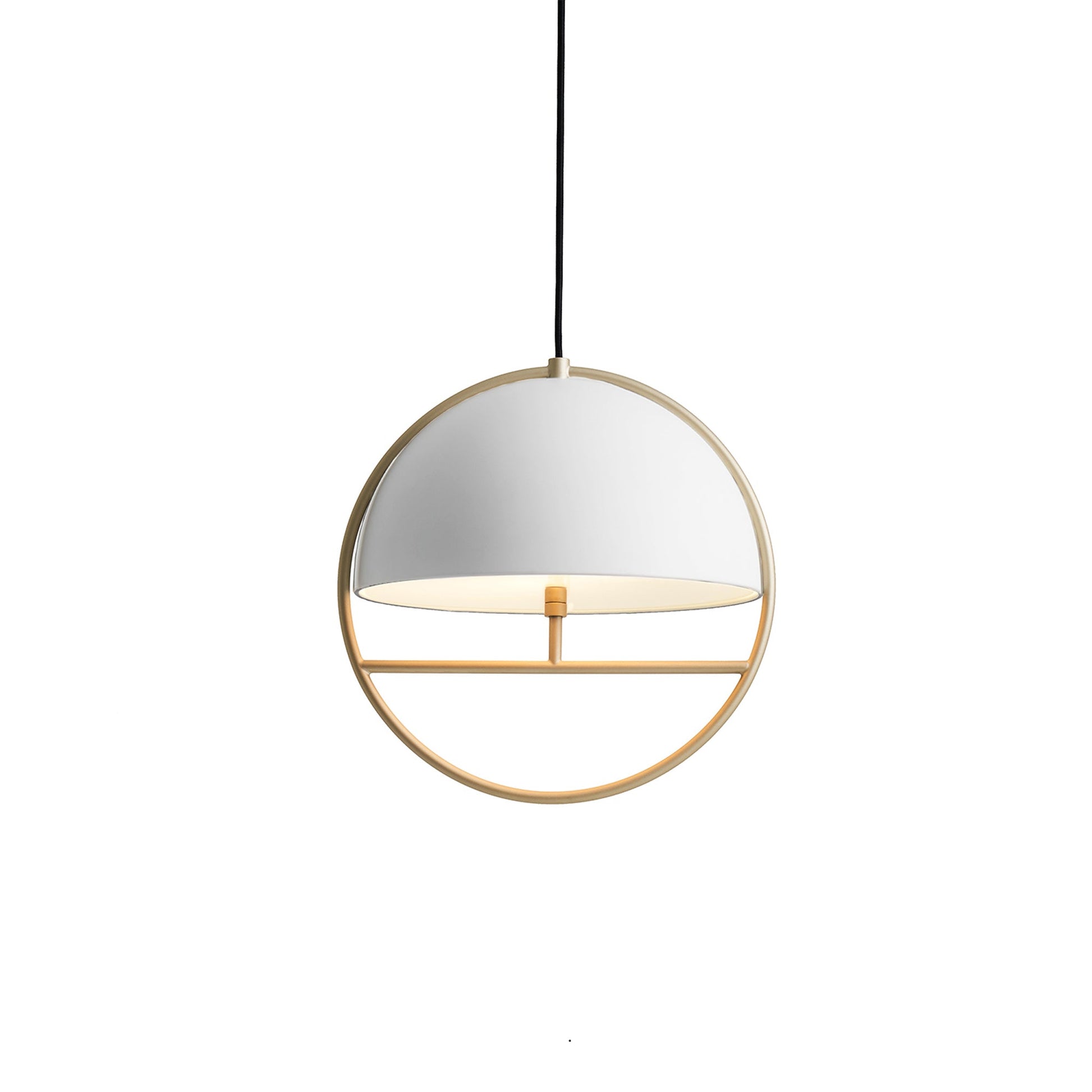 Huan Pendant Light in Matte White/Champagne Gold (Large).