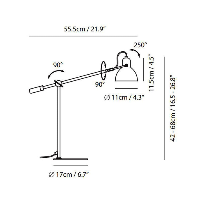 Laito Gentle Table Lamp - line drawing.