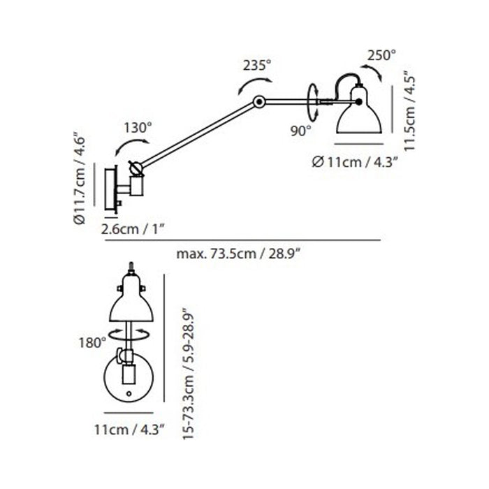 Laito Gentle Wall Lamp - line drawing.