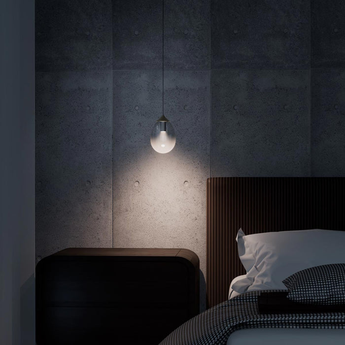 Mist LED Pendant Light in bedroom.