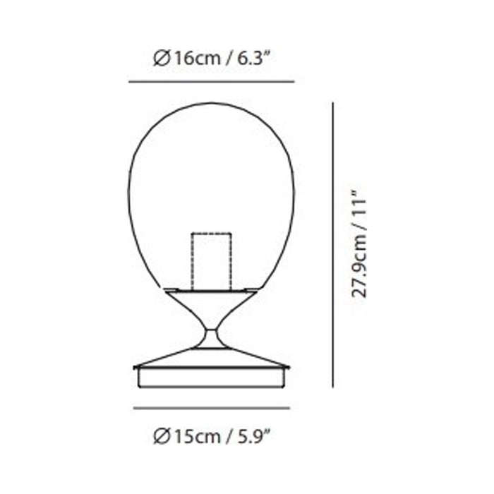Mist LED Table Lamp - line drawing.