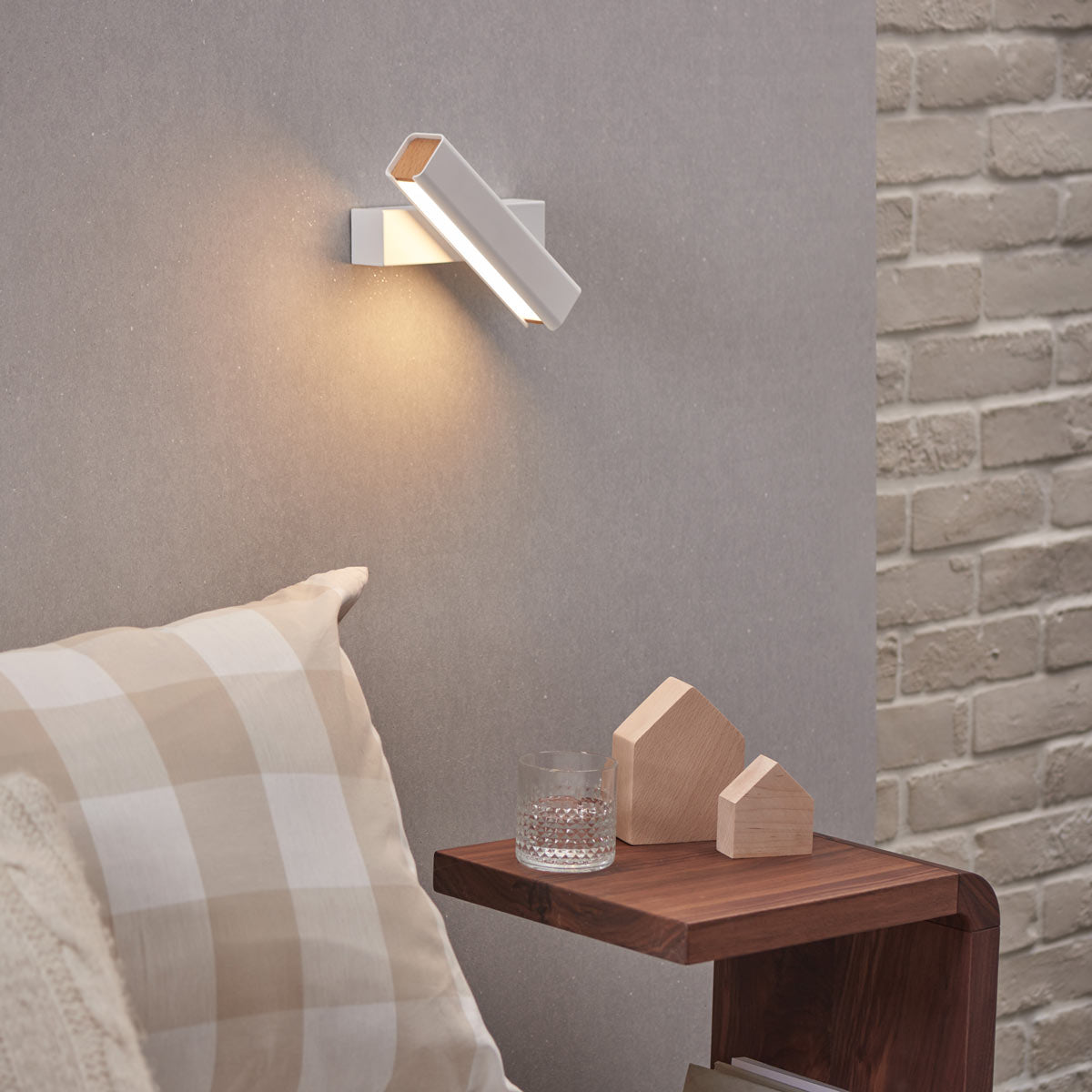 Mumu LED Wall Light in bedroom.