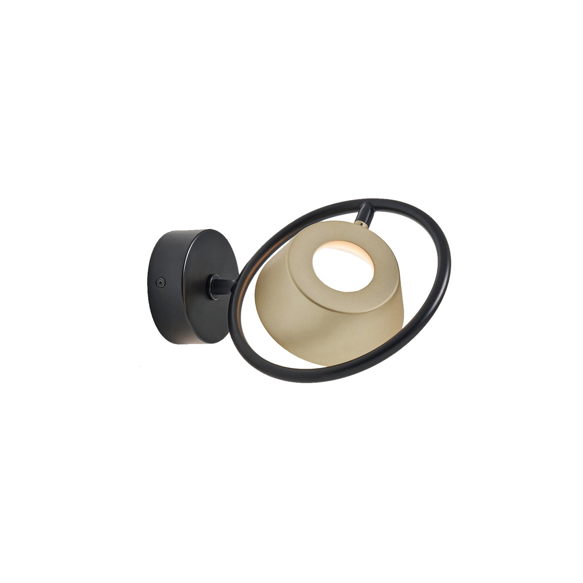 Matte Black and Gold Adjustable Dimmable Sconce