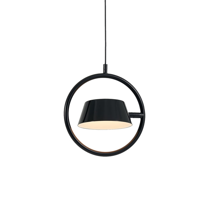 OLO Ring LED Pendant Light in Black/Shiny Black.