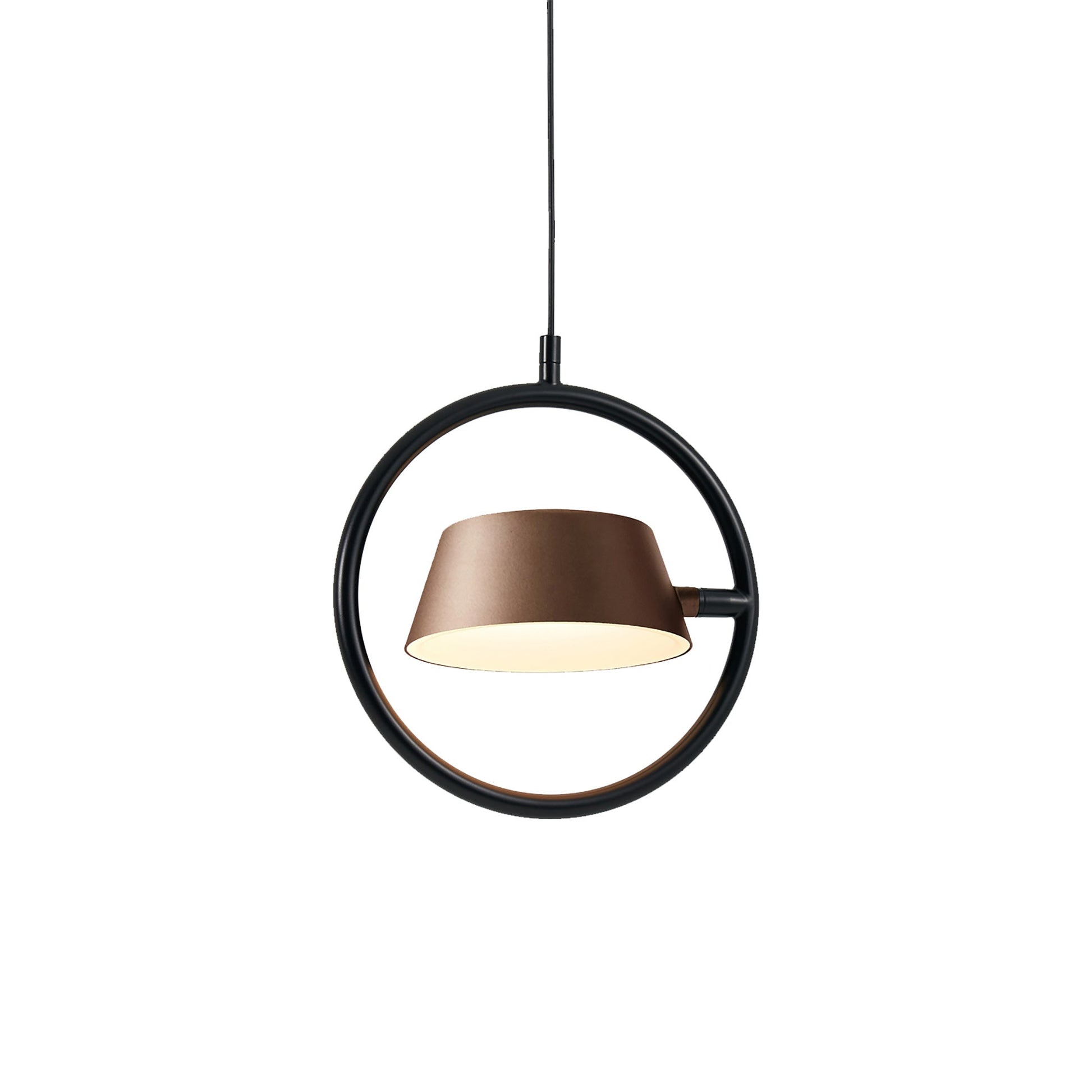 OLO Ring LED Pendant Light in Black/Champagne Gold.