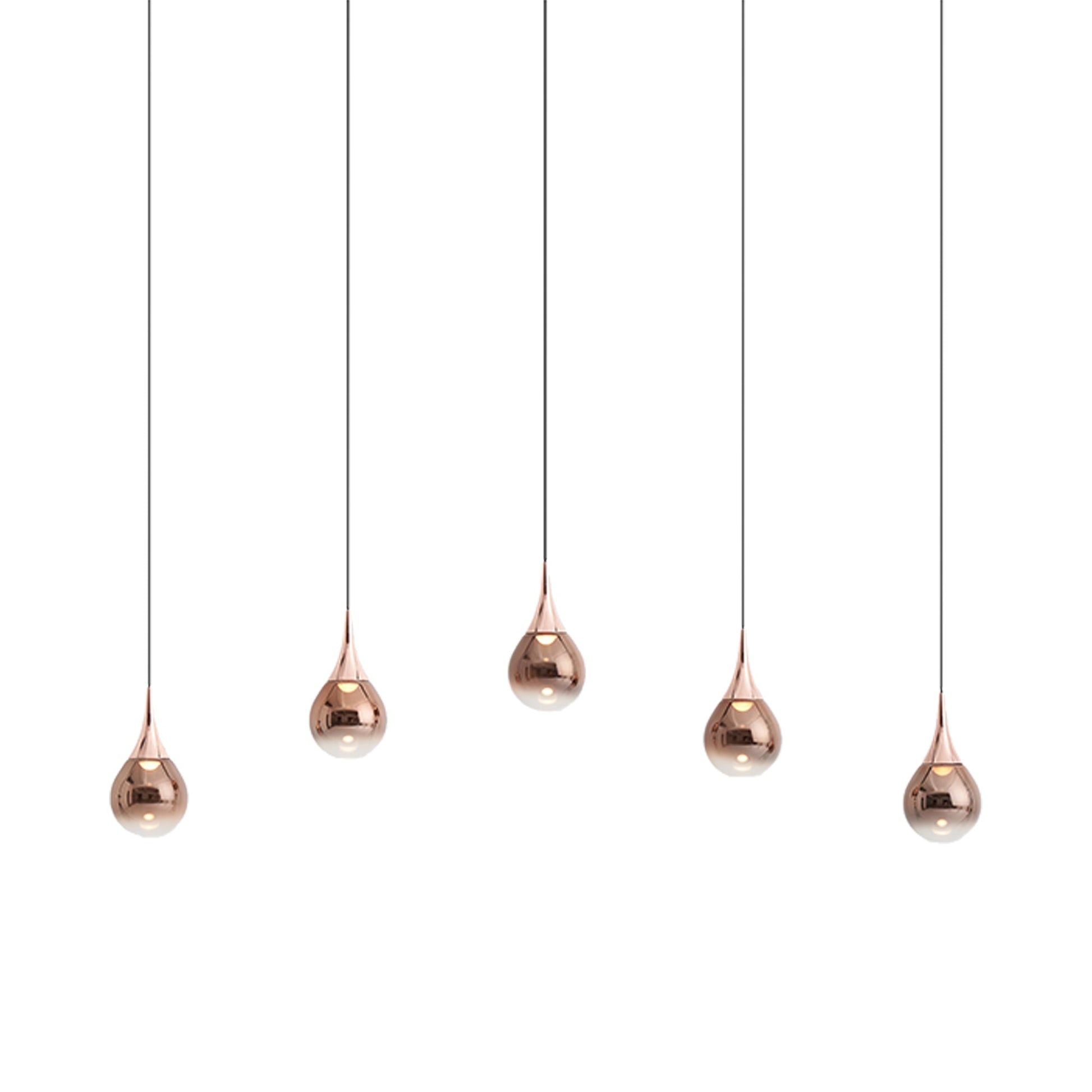 Paopao LED Linear Pendant Light in Copper (5-Light).