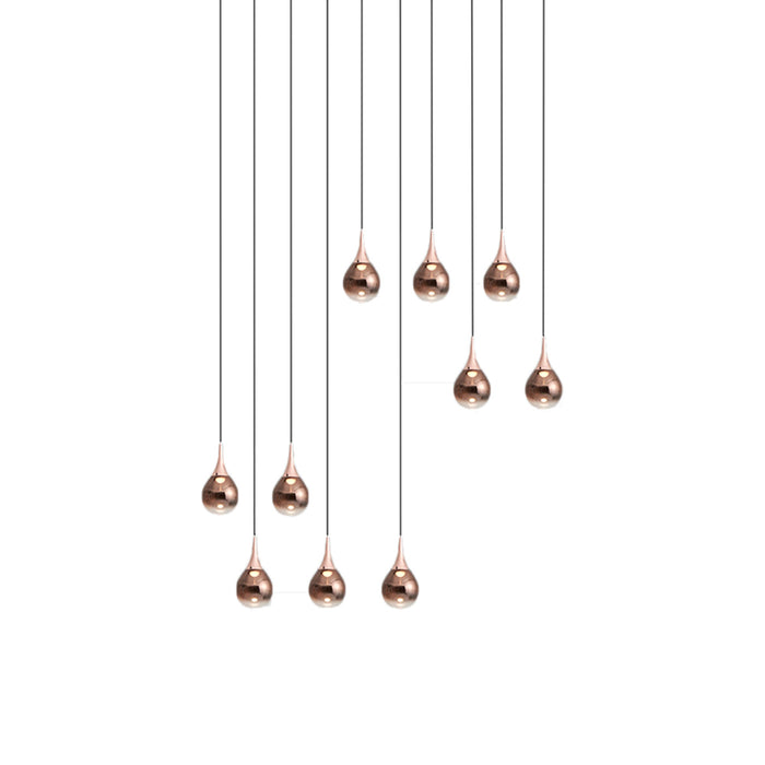 Paopao LED Linear Pendant Light in Copper (10-Light).