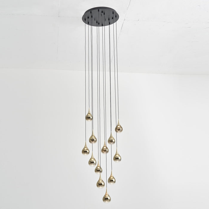 Paopao LED Multi Light Pendant Light in Champagne Gold (Without Ring).