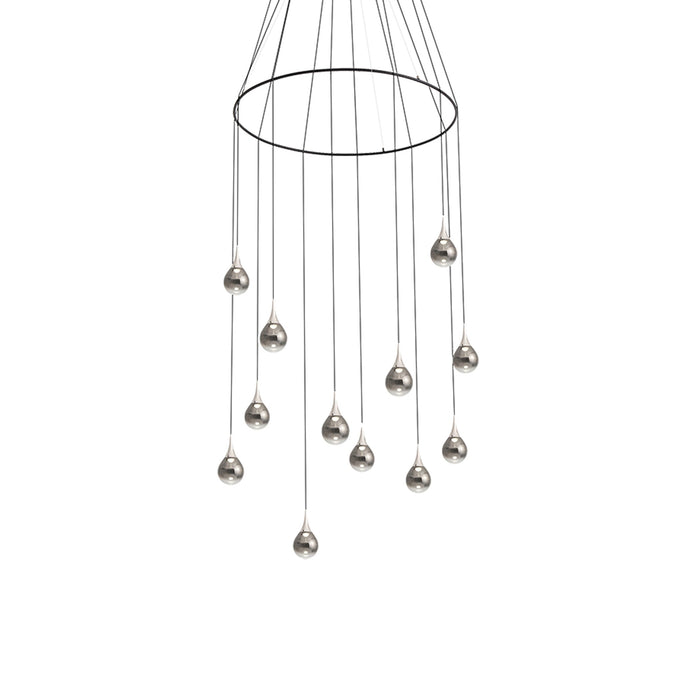 Paopao LED Multi Light Pendant Light in Chrome (With Ring).