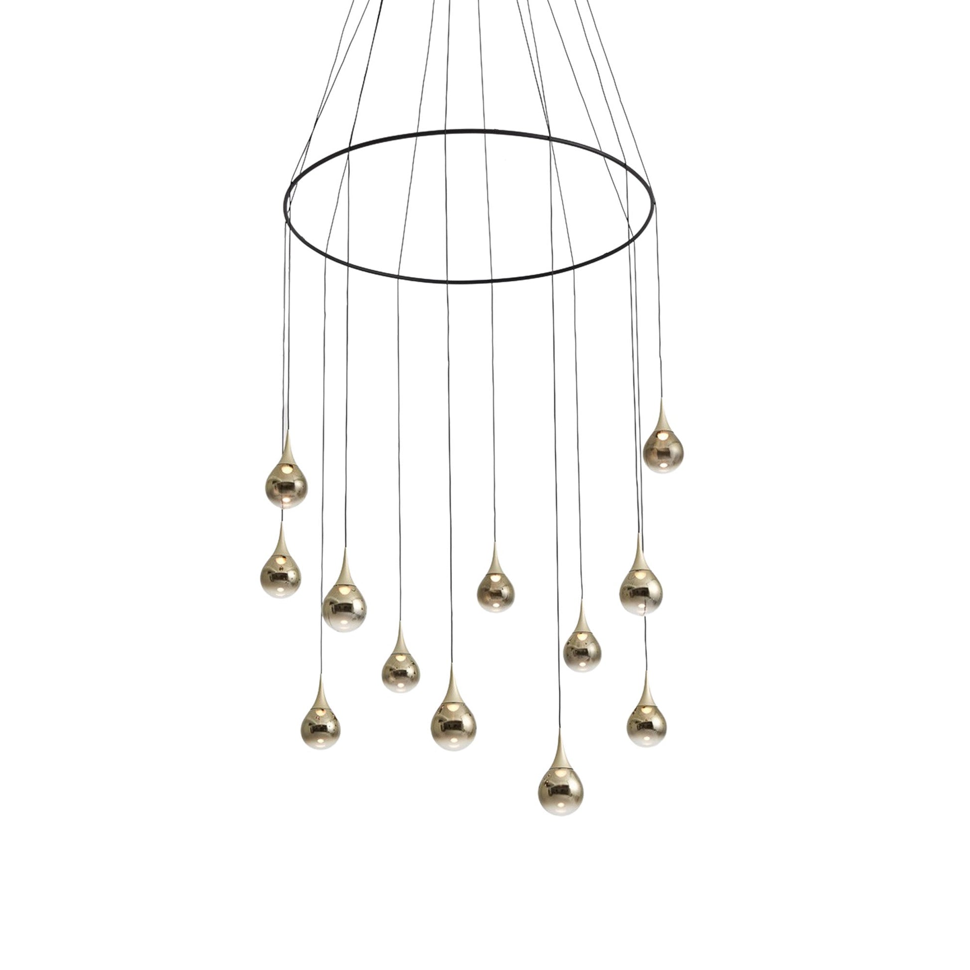 Paopao LED Multi Light Pendant Light in Champagne Gold (With Ring).