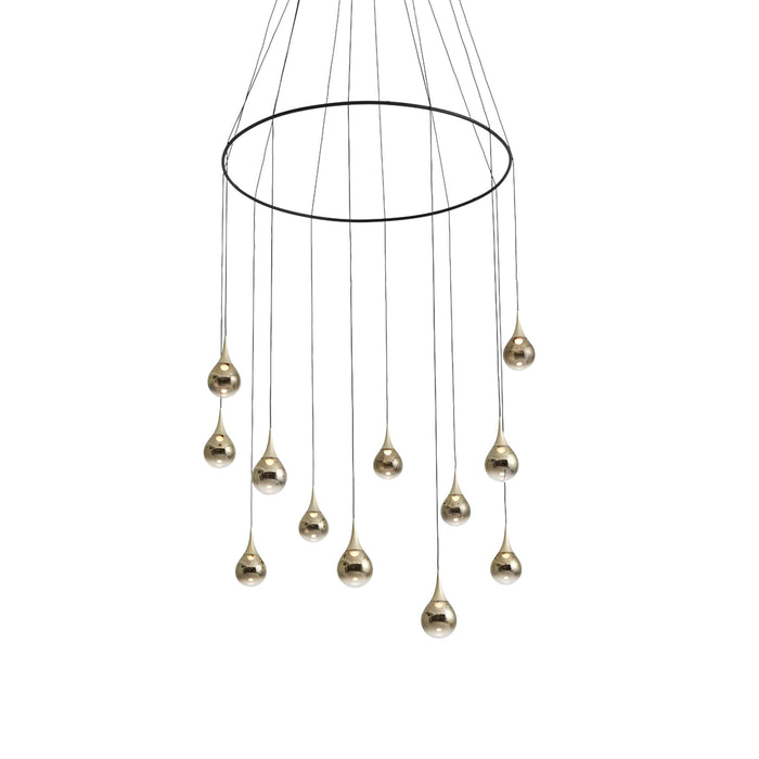 Paopao LED Multi Light Pendant Light in Champagne Gold (With Ring).