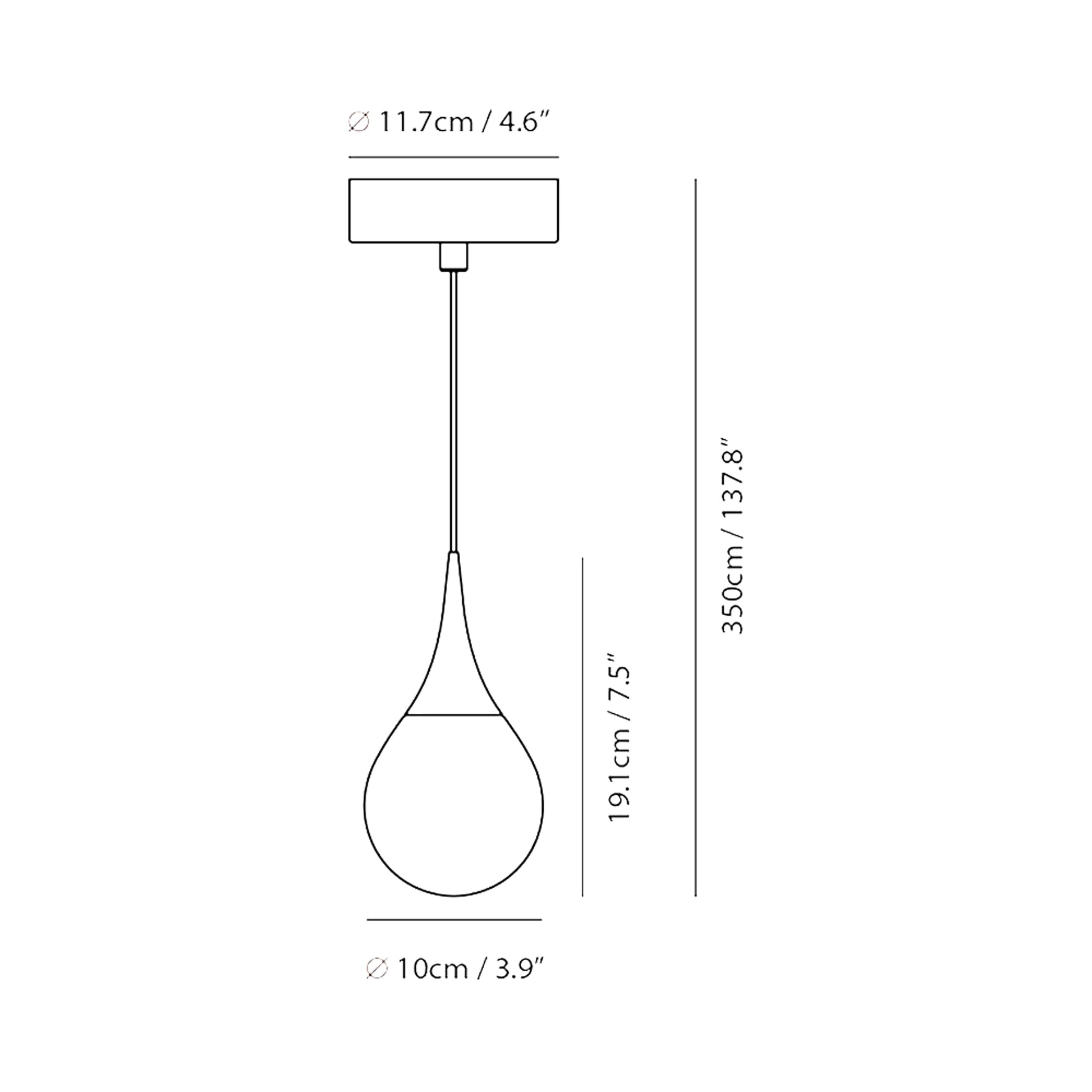 Paopao LED Pendant Light - line drawing.