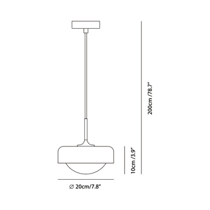 Pensee LED Pendant Light - line drawing.