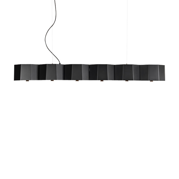 Zhe Linear Pendant Light in Black (6-Light).