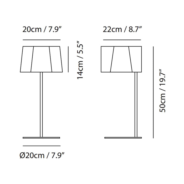 Zhe Table Lamp - line drawing.