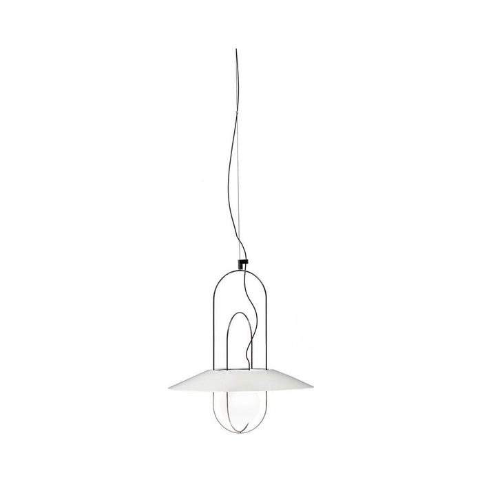 Setareh LED Pendant Light with Diffuser in Small/Black and White/Top Flared Diffuser.