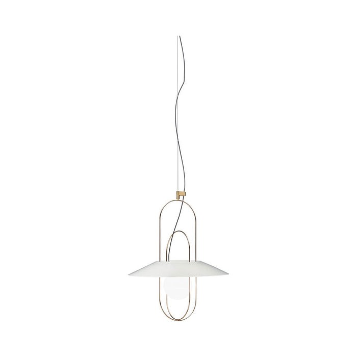 Setareh LED Pendant Light with Diffuser in Small/Gold and White/Top Flared Diffuser.