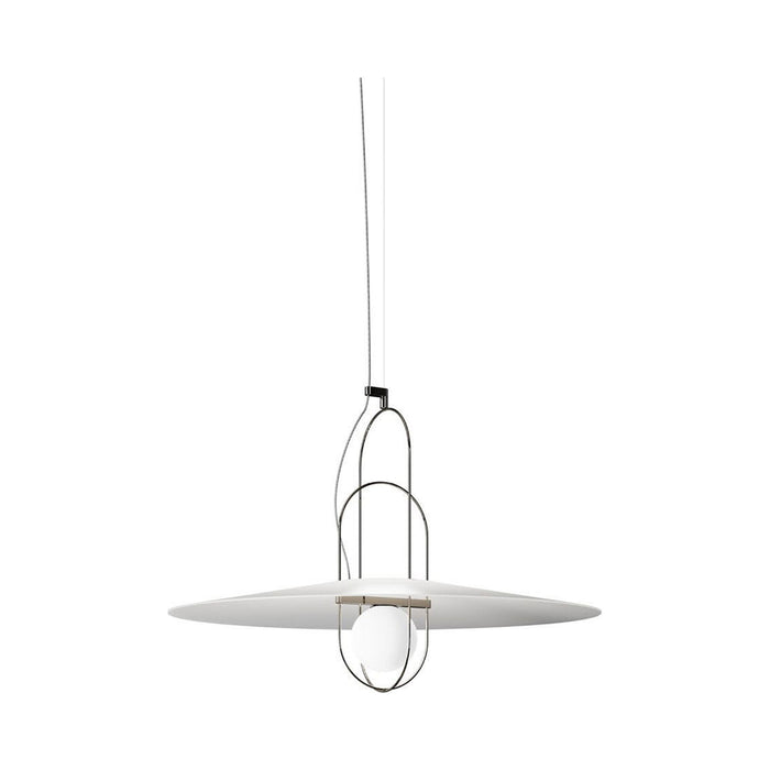 Setareh LED Pendant Light with Diffuser in Large/Black and White/Top Flared Diffuser.