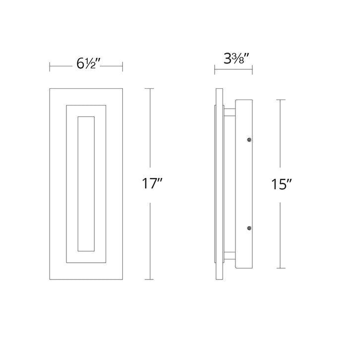 Shadow Outdoor LED Wall Light- line drawing.