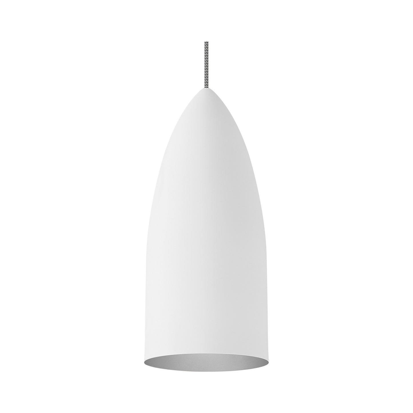 Signal Pendant Light in Rubberized White/Platinum.