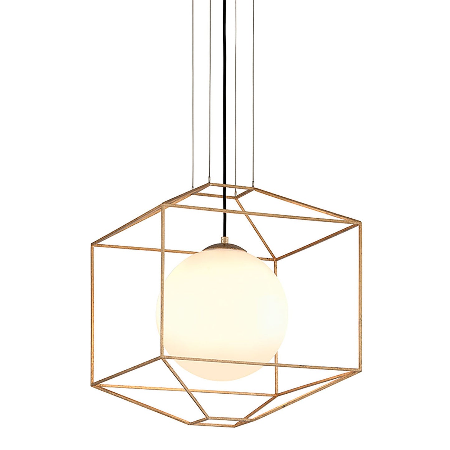 Silhouette Pendant Light in Gold Leaf/Round (Medium).