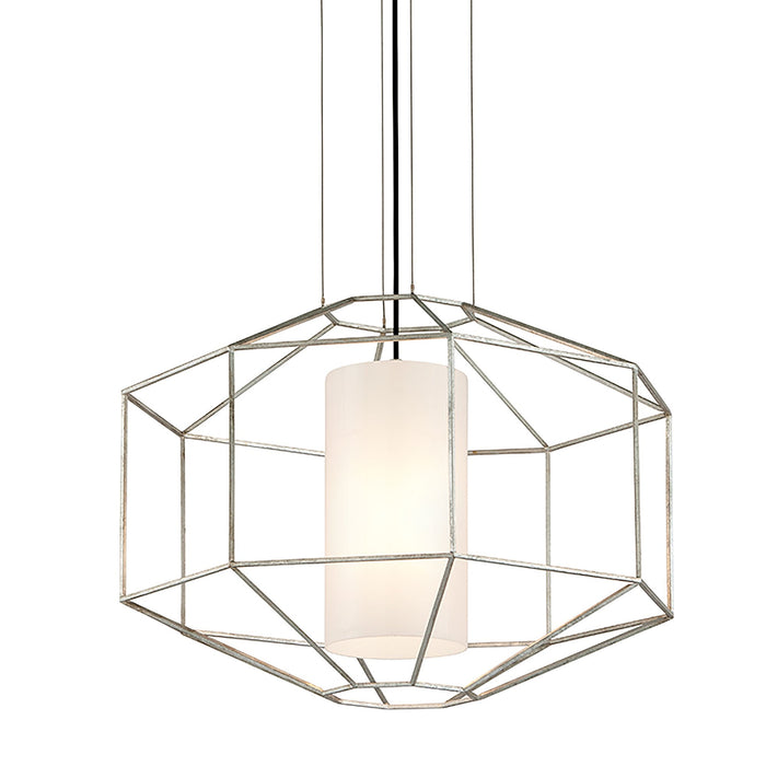 Silhouette Pendant Light in Silver Leaf/Cylinder (X-Large).
