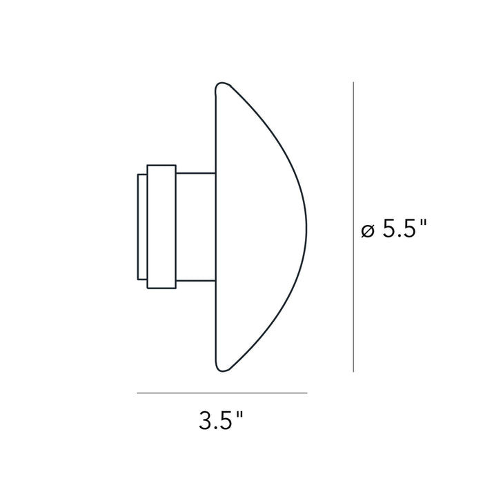 Sillaba Wall/Ceiling Light - line drawing.