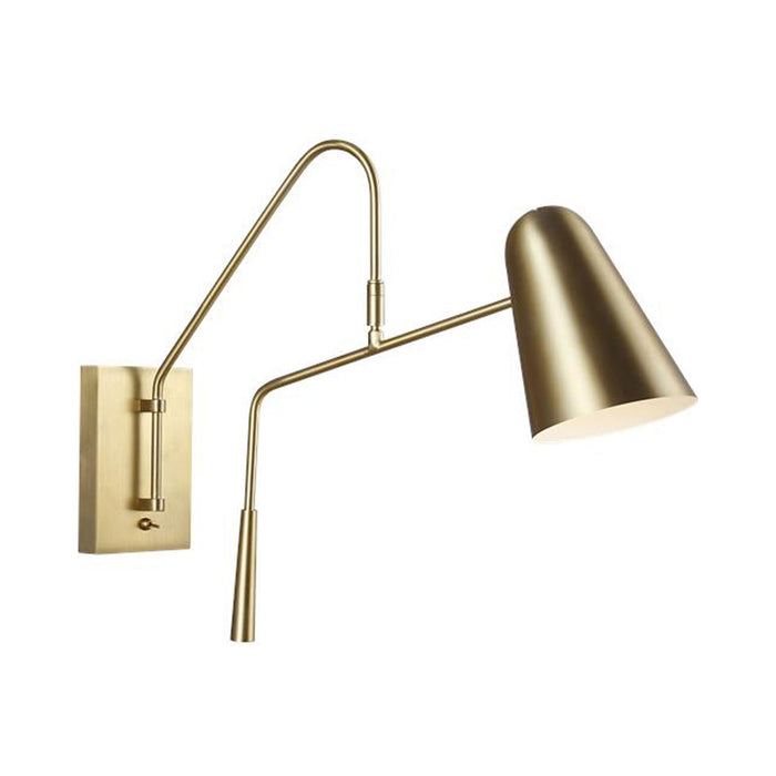 Simon Wall Light in Burnished Brass.