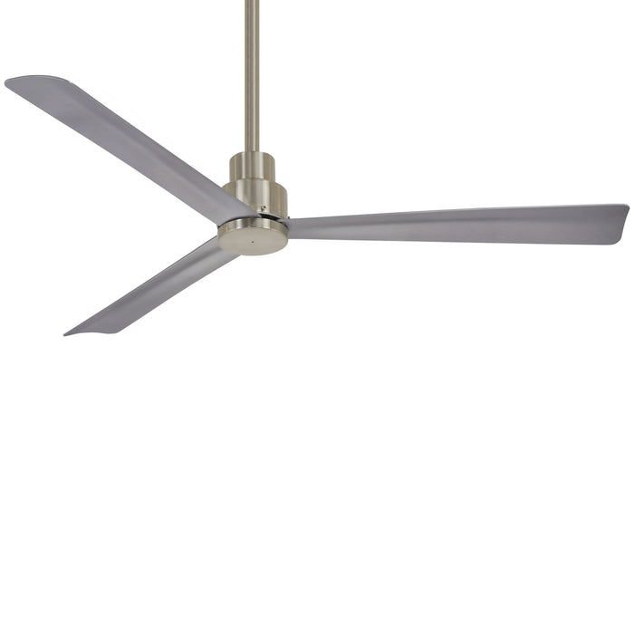 Simple Outdoor Ceiling Fan in Brushed Nickel (Large).