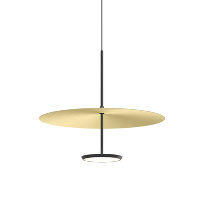 Sky Dome LED Pendant Light in Matte Black Brushed Brass (Small).