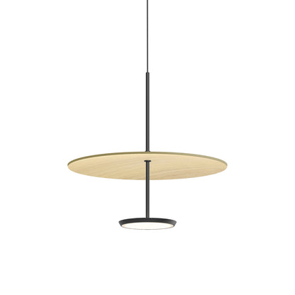 Sky Dome LED Pendant Light in Matte Black White Oak (Small).