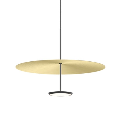 Sky Dome LED Pendant Light in Matte Black Brushed Brass (Medium).