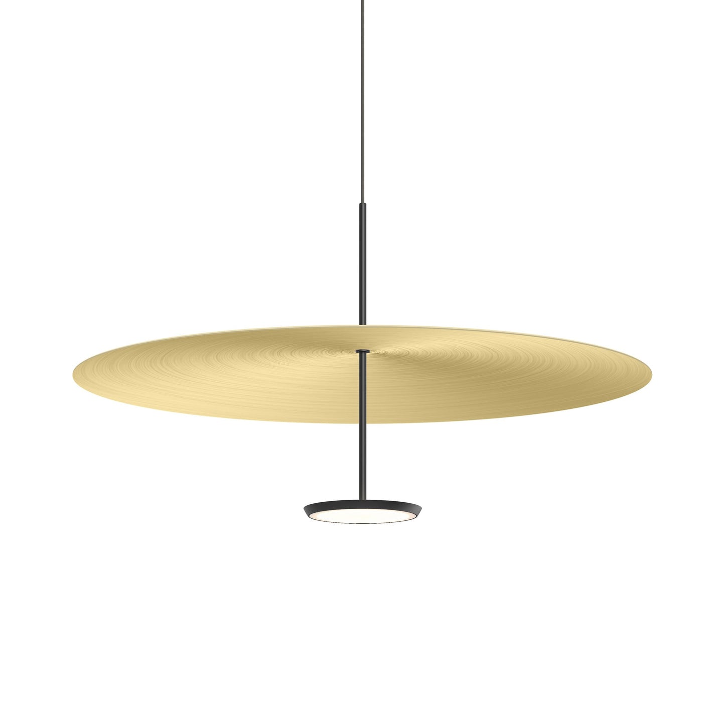 Sky Dome LED Pendant Light in Matte Black Brushed Brass (Large).