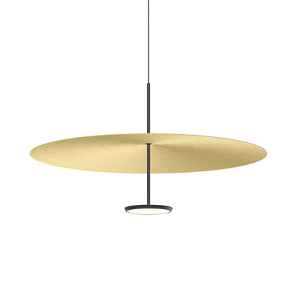 Sky Dome LED Pendant Light in Matte Black Brushed Brass (Large).