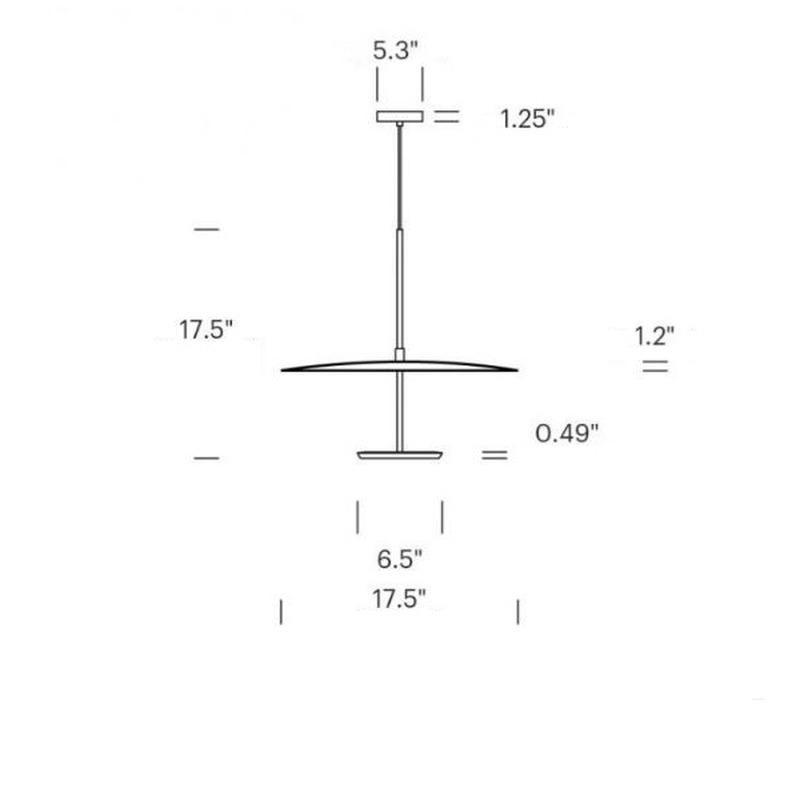 Sky Dome LED Pendant Light - line drawing.