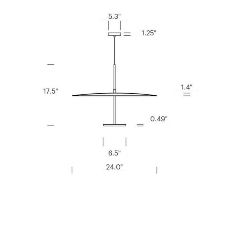 Sky Dome LED Pendant Light - line drawing.
