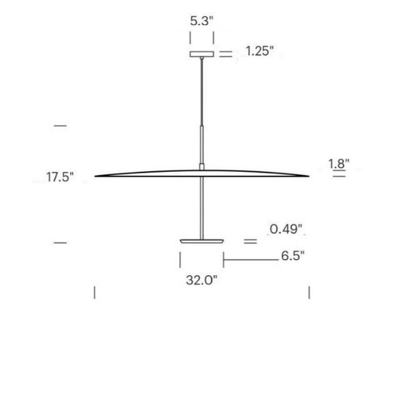 Sky Dome LED Pendant Light - line drawing.
