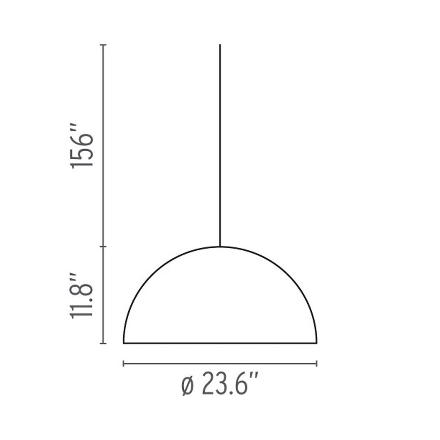 Skygarden Pendant Light Line Drawing.
