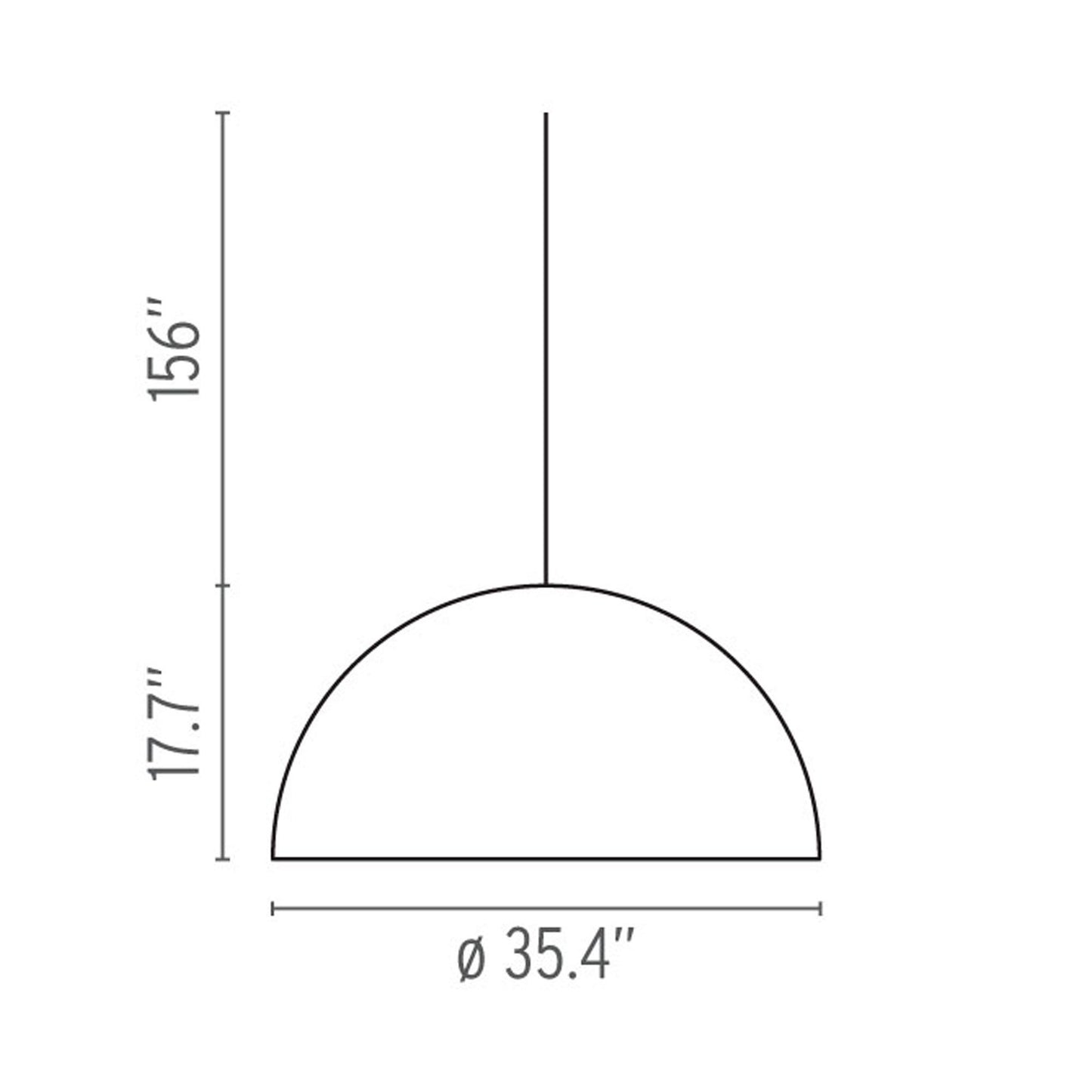 Skygarden Pendant Light Line Drawing.