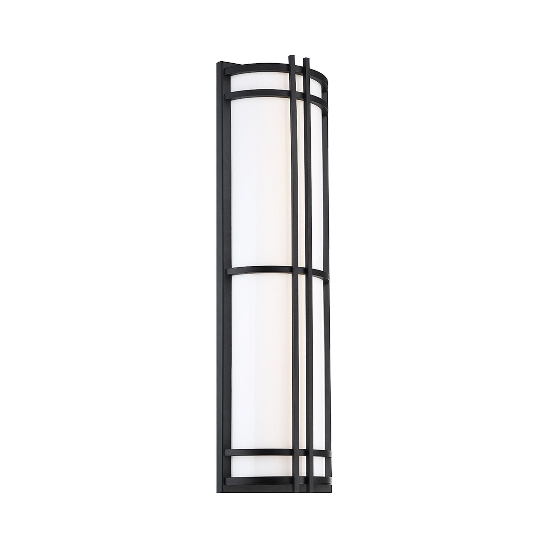Art Deco Inspired 27'' Black LED Outdoor Wall Sconce