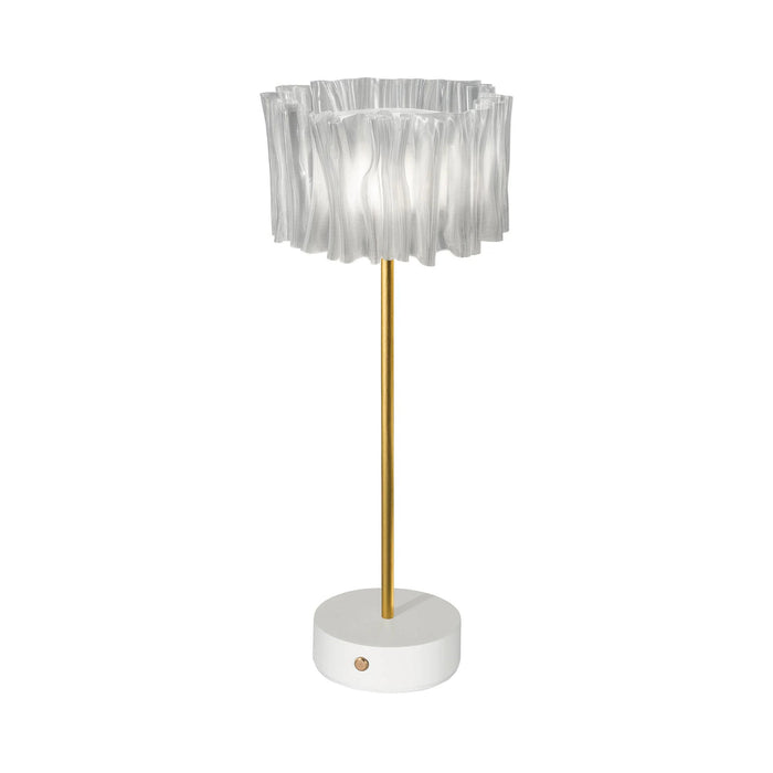 Accordeon Battery LED Table Lamp in White.