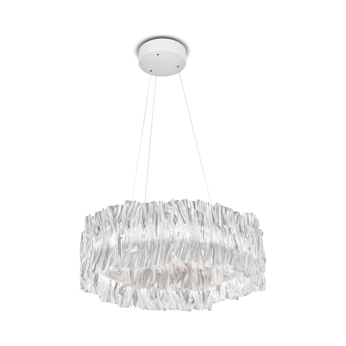 Accordeon LED Chandelier in White.