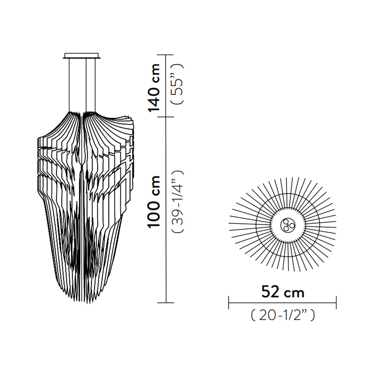 Avia Edition LED Pendant Light - line drawing.