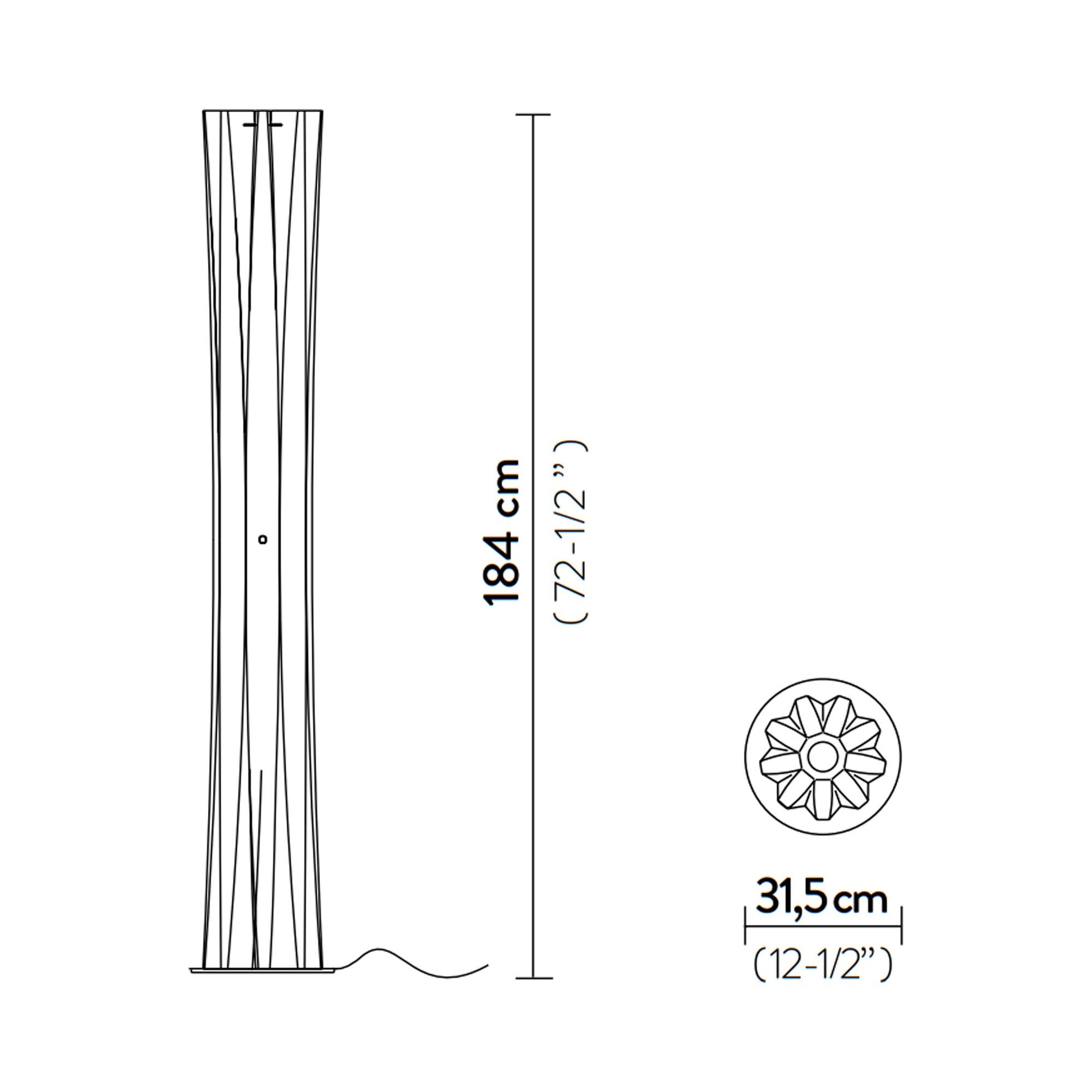 Bach LED Floor Lamp - line drawing.